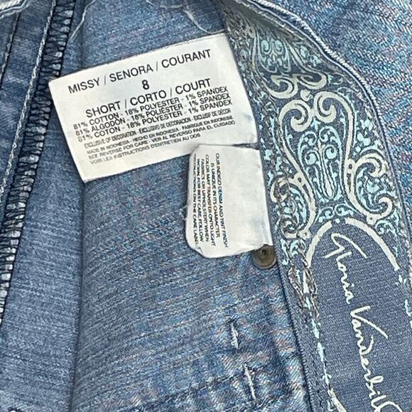 Gloria Vanderbilt Sienna Jean Shorts, Cargo Snap Pocket, Light Wash Missy Size 8 - Picture 5 of 8